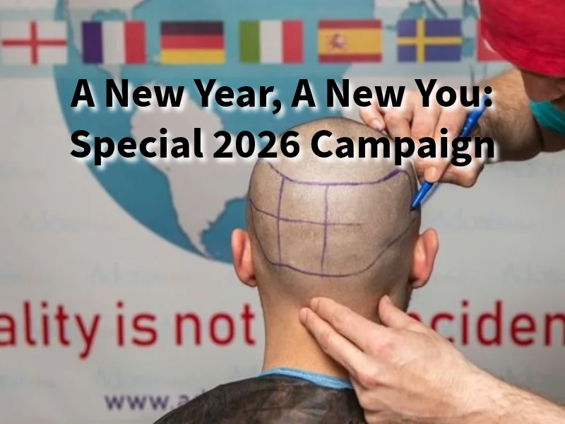 Ein Neuanfang im Jahr 2026: 26 % Neujahrsrabatt auf Haartransplantationen!